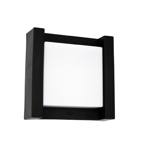 Aplique Tokio de policarbonato de 12W 6500k IP54 negro